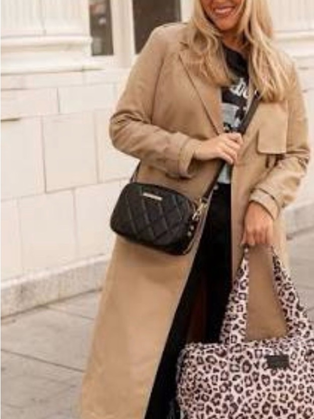 Poppy & Peonies Black Quilted Crossbody Bag - from Holiday Box